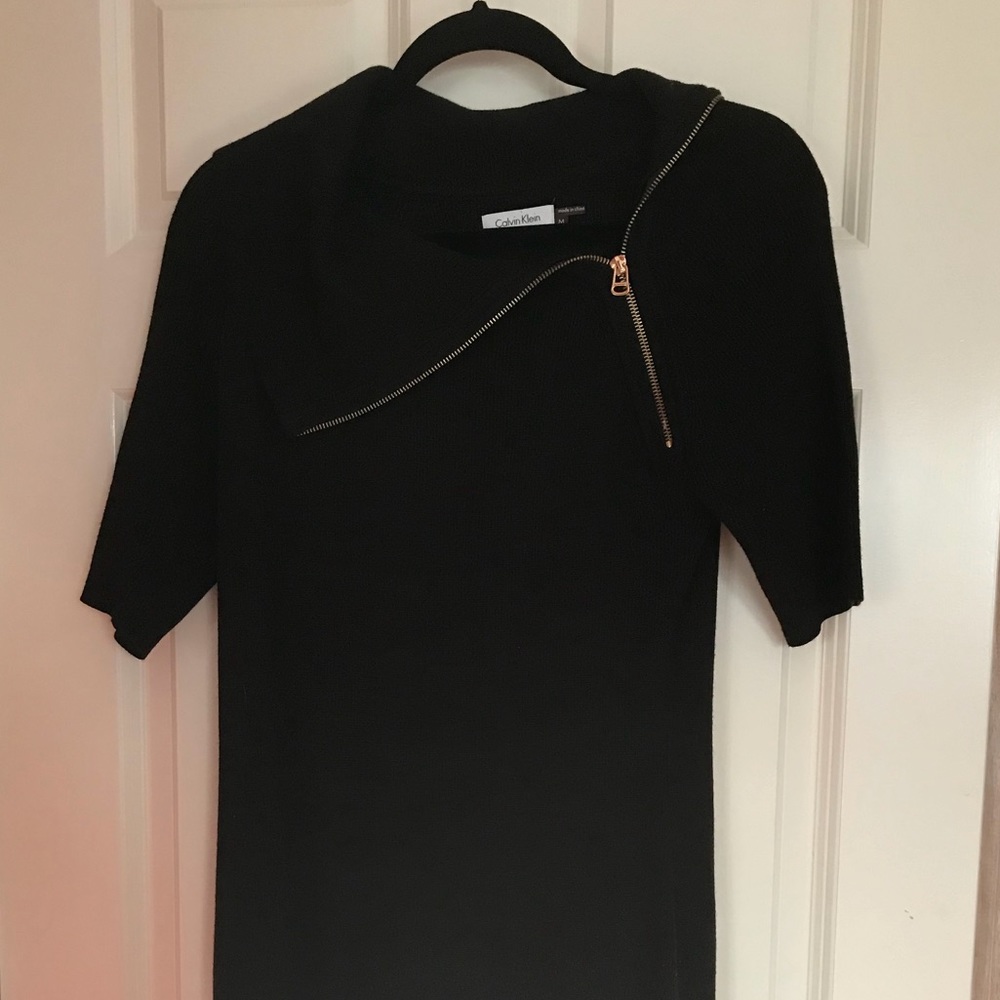 Calvin Klein sweater dress with gold hardware